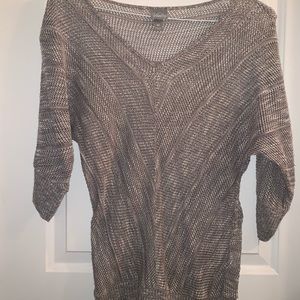 3/4 sleeve gray sweater